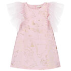 Girls Pink & Gold Geo Map Dress, 1, hi-res